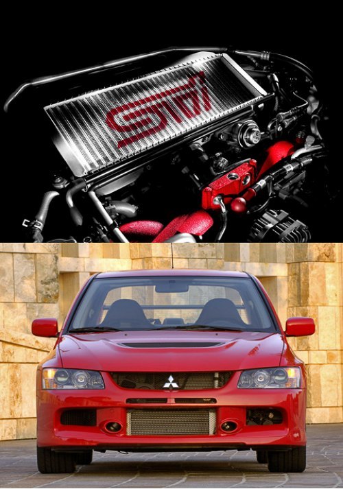 У Mitsubishi Lancer Evolution интеркулер…