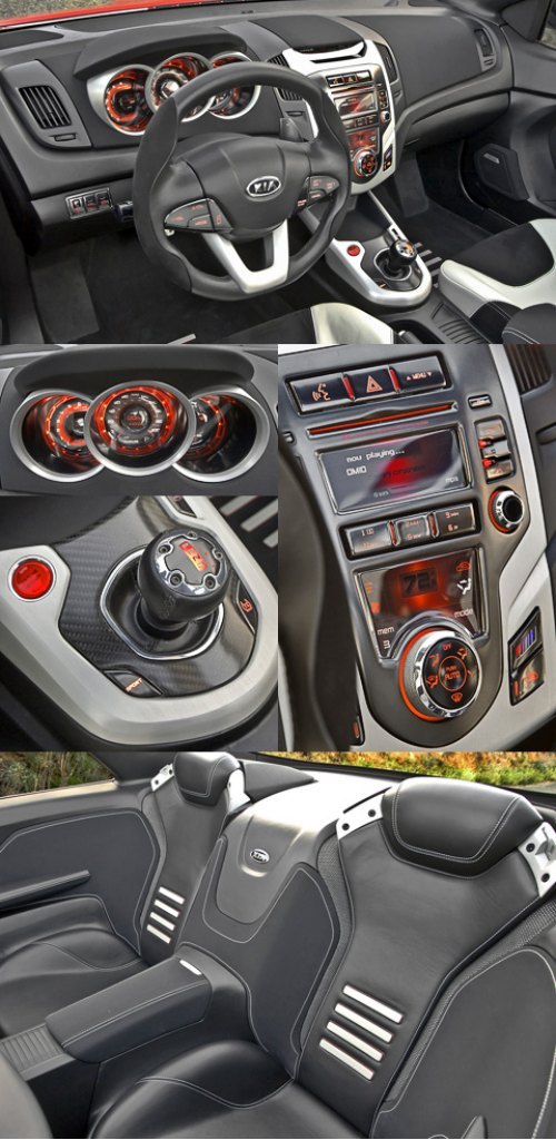 Салон Kia KOUP выдержан в фирменном стиле…