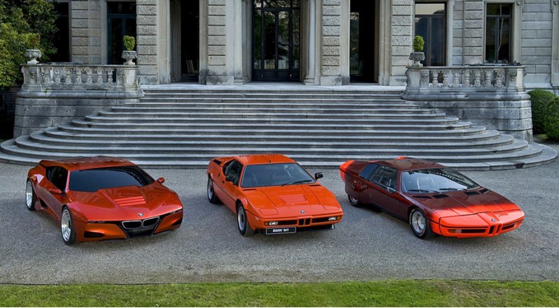 А вот и все три красавца — BMW M1 Hommage, BMW M1…