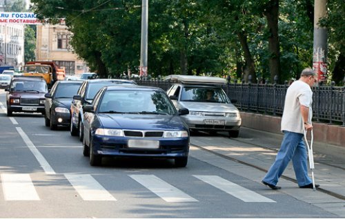 Водителей не смущало даже наличие на переходе…