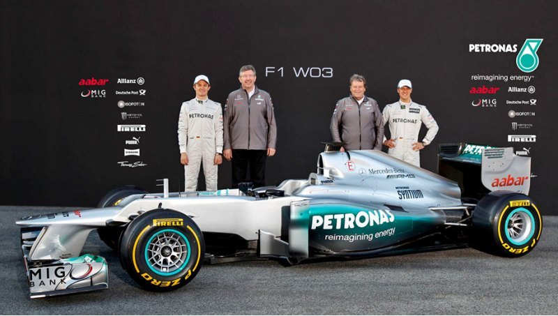 До выезда на трек в Каталунье Mercedes W03…