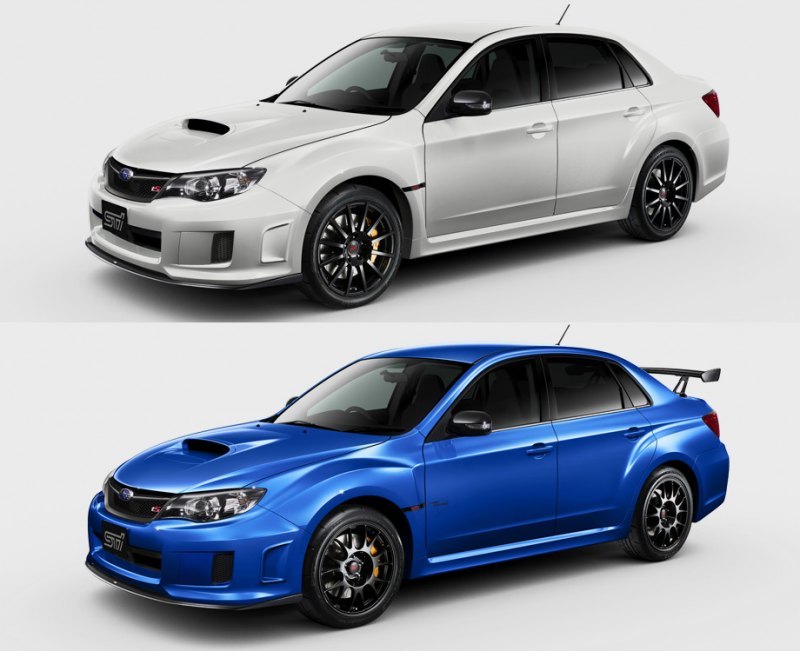 Вверху: базовый седан WRX STI tS TYPE RA. Внизу:…