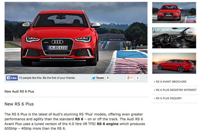 «Audi RS6 Plus — это новейшая модель в линейке…
