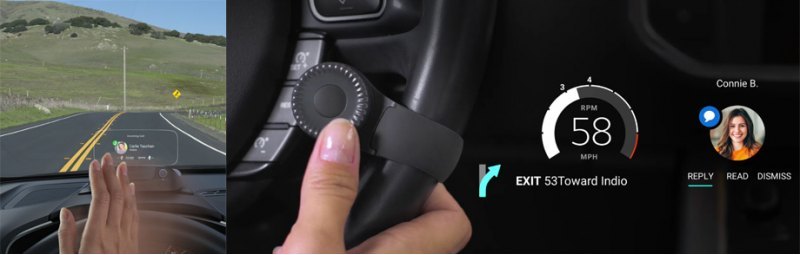 Управляется Navdy Head-Up Display жестами (есть…