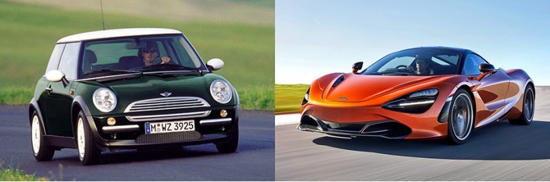 Слева — тот самый Mini (R50/53). Справа — купе…