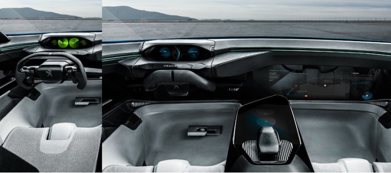 В концепте Peugeot Instinct в беспилотном режиме…