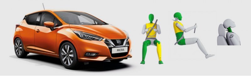 Почти все участки манекенов в испытанном Nissan…