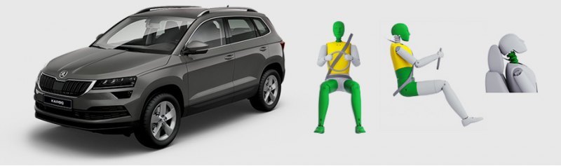 В модели Skoda Karoq фронтальный удар с частичным…