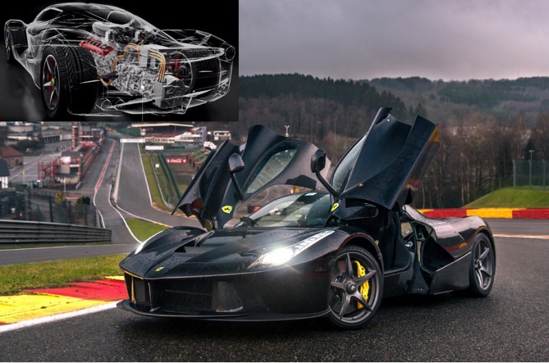 В LaFerrari применялась среднемоторная компоновка…