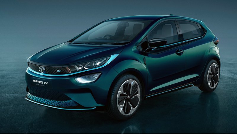 Концептуальный хэтчбек Tata Altroz EV, показанный…