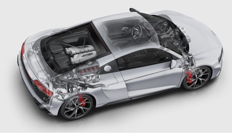 Снаряженная масса купе R8 V10 RWD без водителя…