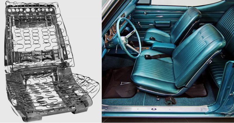 В спортивных креслах Понтиака GTO конца 1960-х…