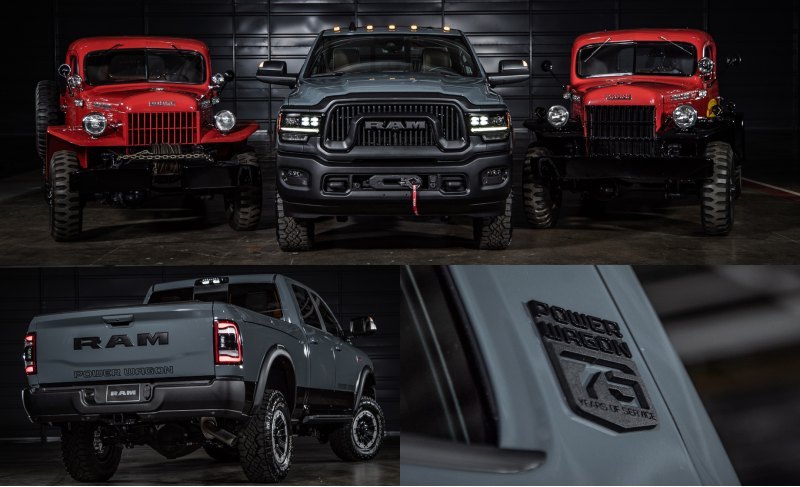 Рядом с новым Рэмом стоят предки Dodge Power…
