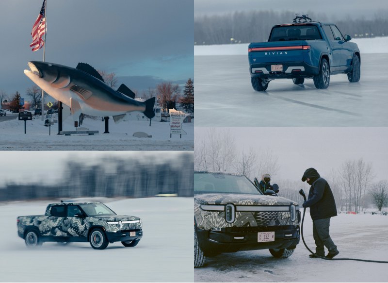 Зимой Rivian испытывала модели в городке Бодетт…
