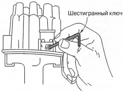 Рис. 12.39. Регулировка контактов прерывателя…