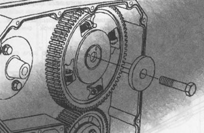 Установите съемник шестерен № 3163069.