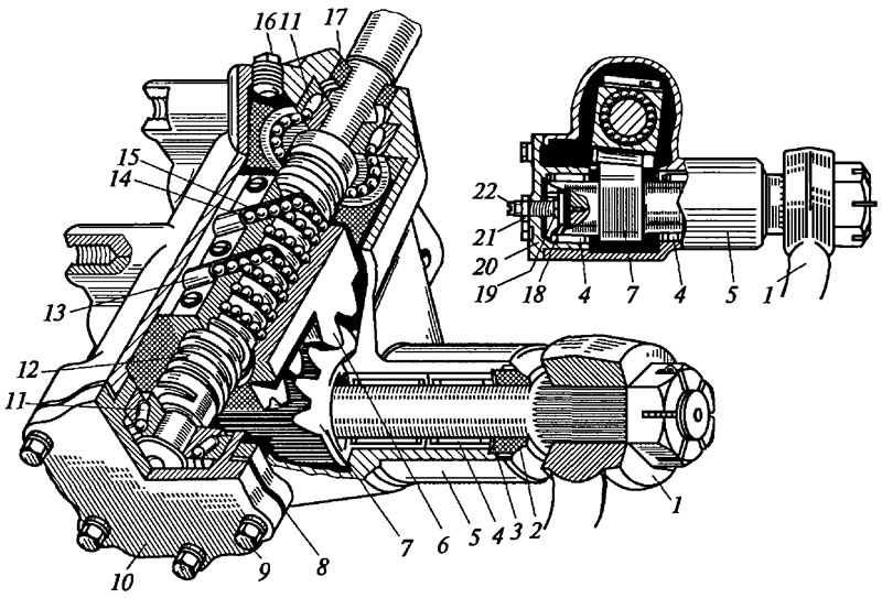 Рис. 19.13. Рулевой механизм автомобиля MA3-5335:…
