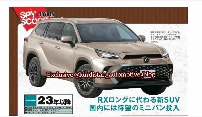 Новый кроссовер Lexus TX получит версии TX 350 и…