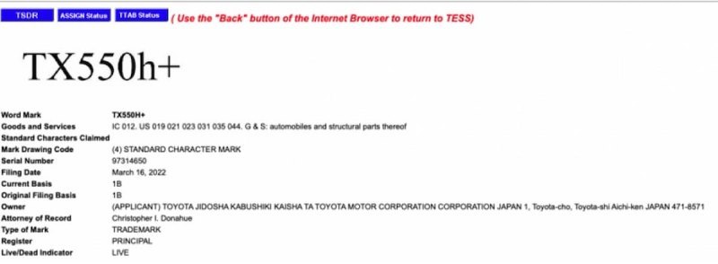Речь идет об исполнении TX550h+, запатентованное…