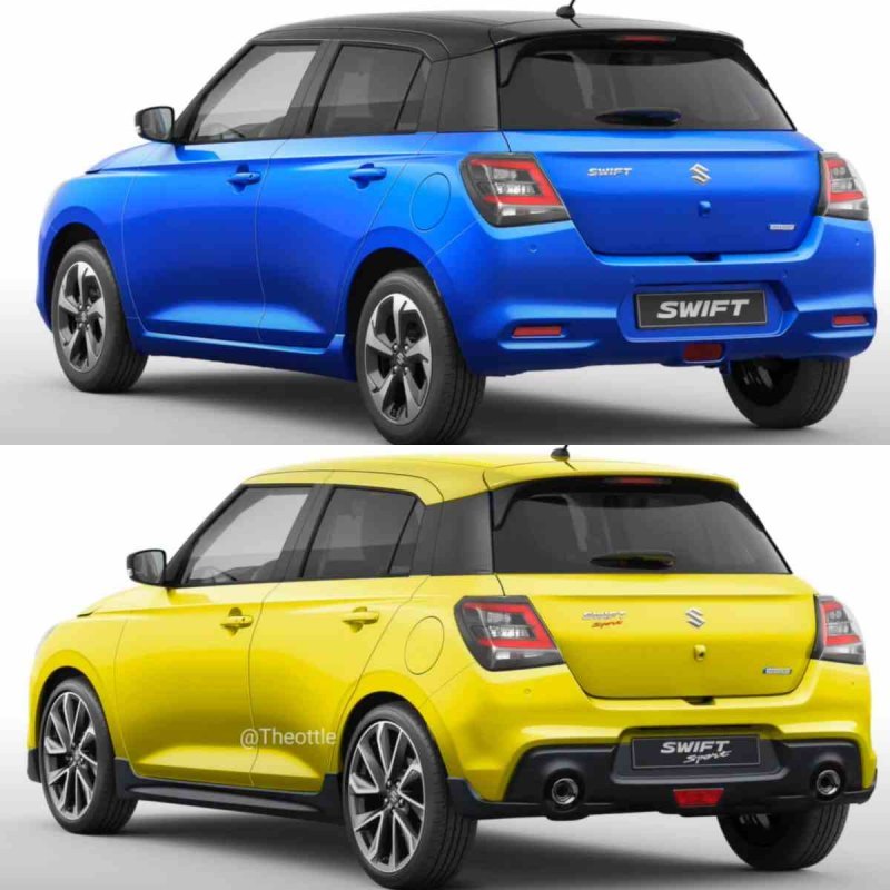 Сверху обычный Suzuki Swift, снизу – Swift Sport