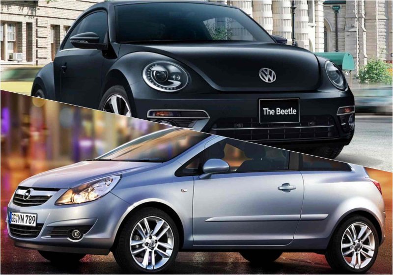 Volkswagen Beetle и Opel Corsa