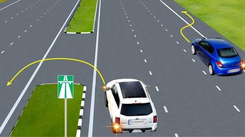 Водитель белого автомобиля пытается проехать…