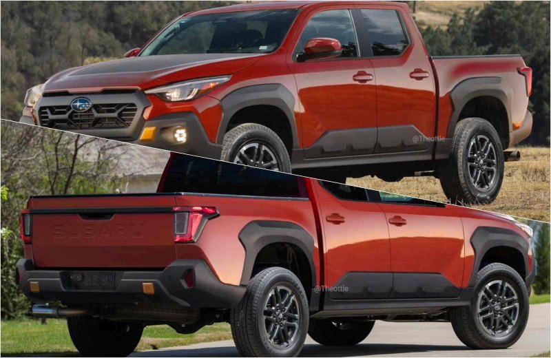 Новый пикап Subaru Brat/Baja показан на…
