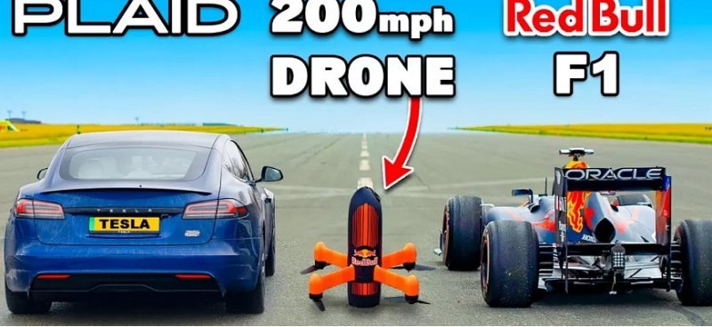 Tesla Model S сразилась с болидом Формулы 1 и…