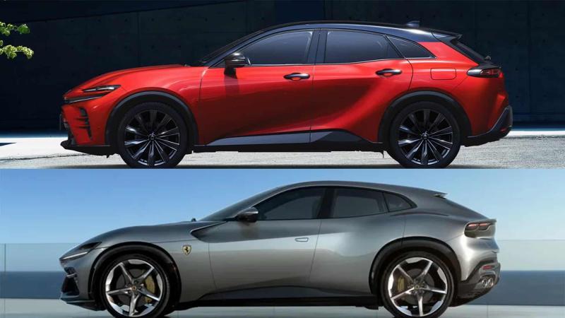 Сверху – Toyota Crown Sport, снизу – Ferrari…