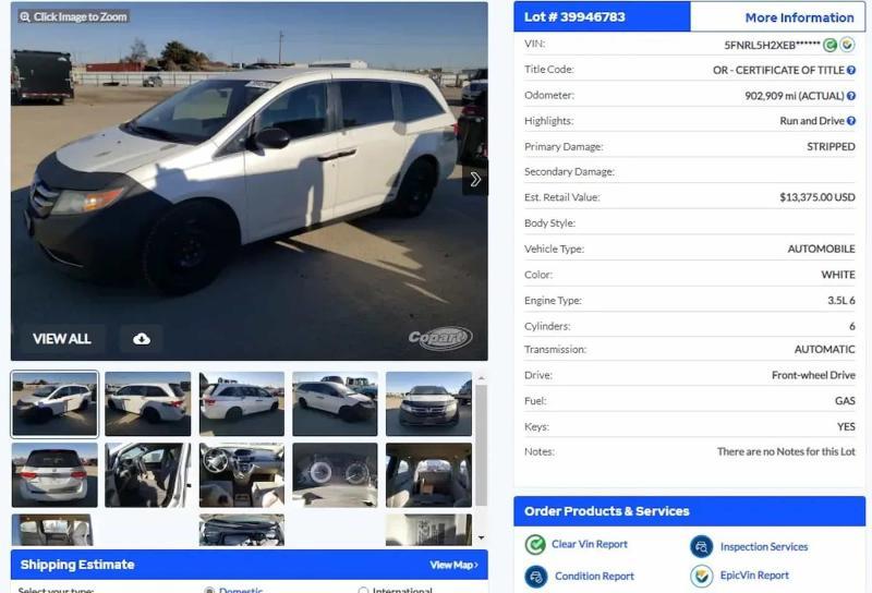 Объявление о продаже Honda Odyssey 2014 года в…