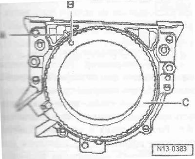 Положить фланец передней стороной на ровную…