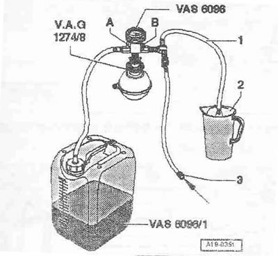 Привернуть адаптер -V.A.G 1274/8- к…