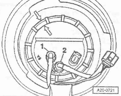 Обозначить подающую -1- и обратную -2-топливные…