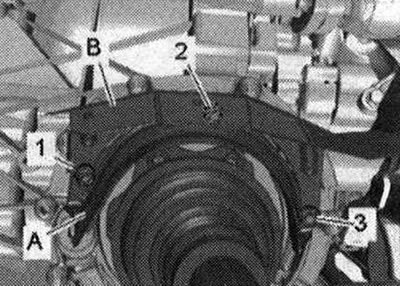 Болты -1, 2, 3- затянуть моментом 23 Н·м.