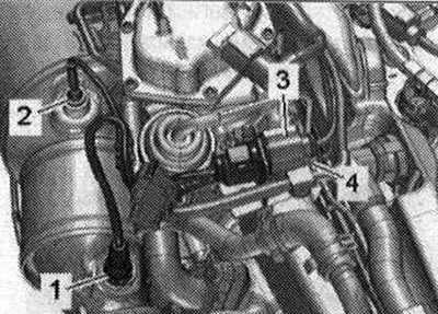 Места установки 1. Лямбда-зонд -G39-; 2. Датчик 3…