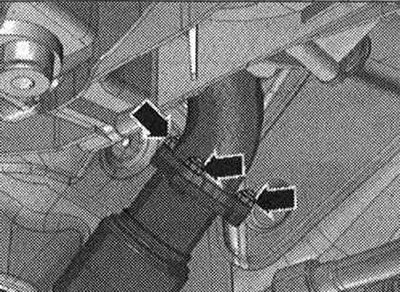 Снять шумоизоляционные экраны -1- и -2-. Снять…