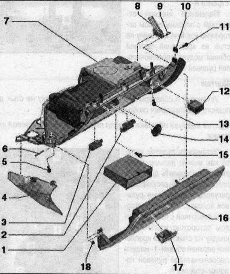Детали и узлы перчаточного ящика 1. Вещевой…