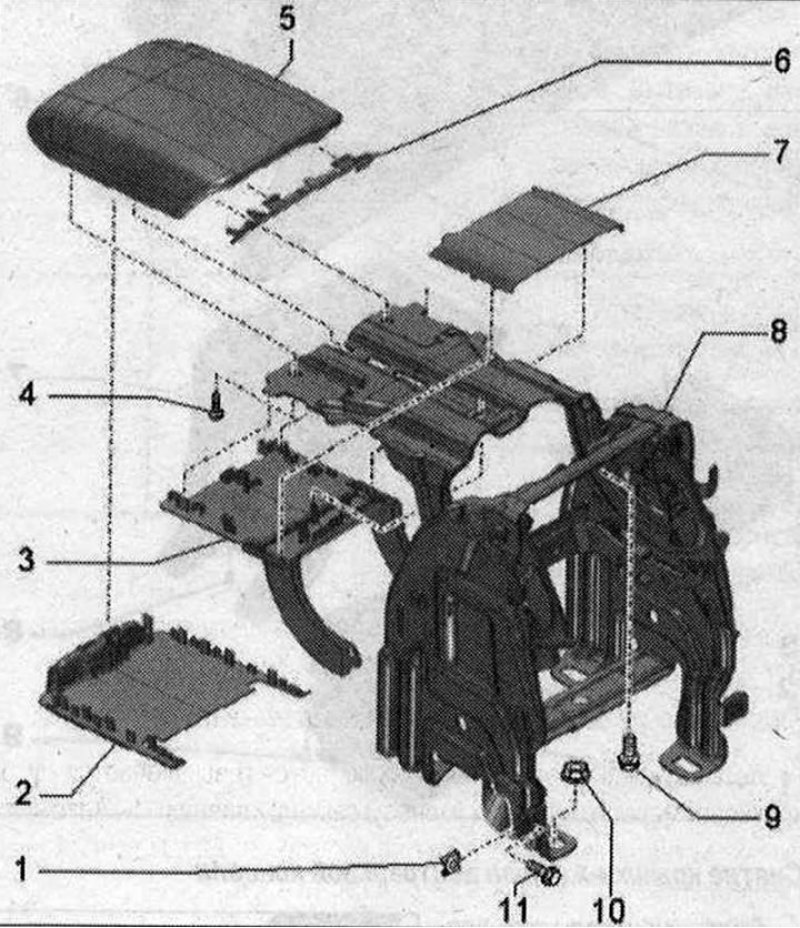 Передний подлокотник 1. Скобка. 2 шт.; 2.…