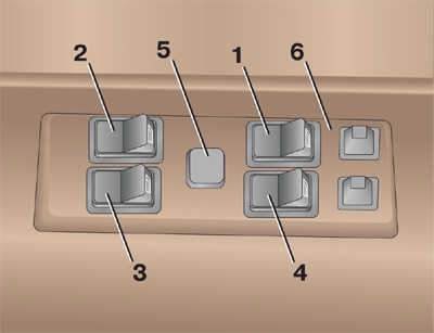 1, 2, 3, 4 – переключатель стеклоподъемника;