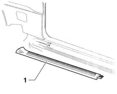 2. Отсоедините входную планку –1– (6 зажимов).