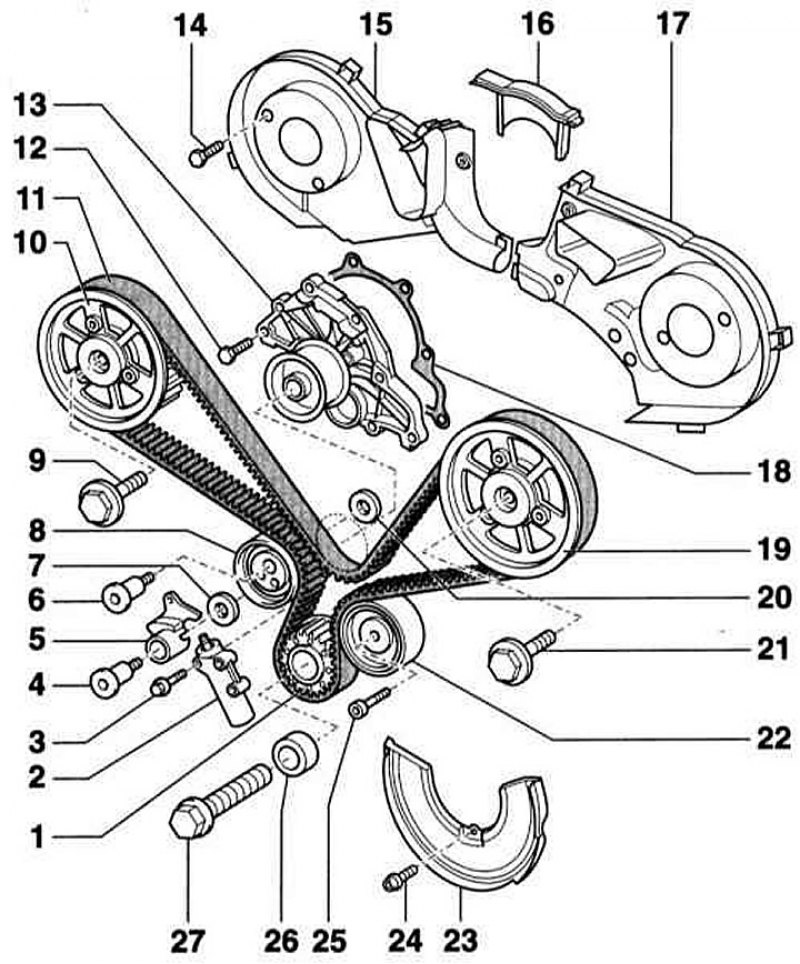 Ауди а4 схема ремня