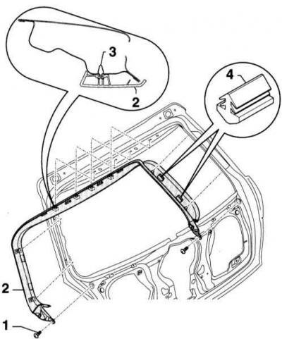 2. Выверните 2 винта (1).