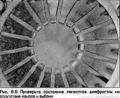 6. Проверьте износ лепестков диафрагменной…