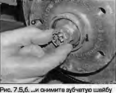 5. Выньте шплинт из ступичной гайки и снимите…