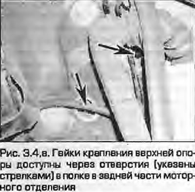 4. Верхние гайки крепления стойки доступны через…