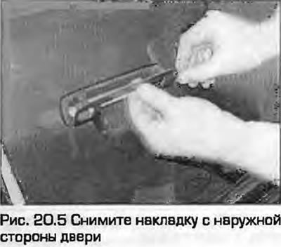 5. Снимите накладку с наружной стороны двери…
