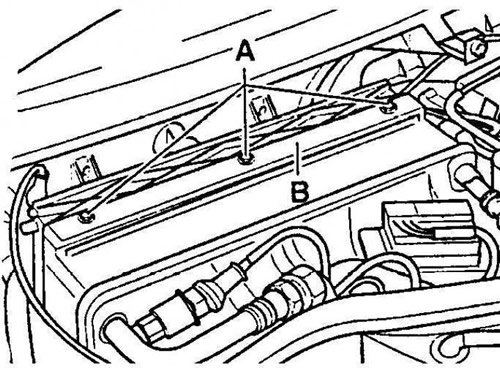 2. Открутите три крепежных болта (А) и снимите…