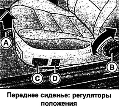 Сиденье может сдвигаться вперед и назад.