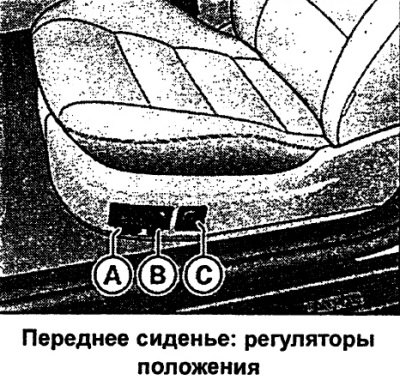 Регулирование положения сиденья