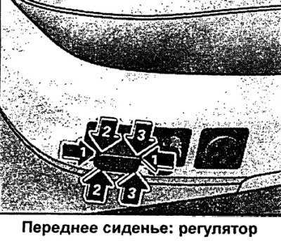 Регулирование положения сиденья